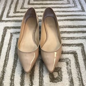 Patent leather nude flats